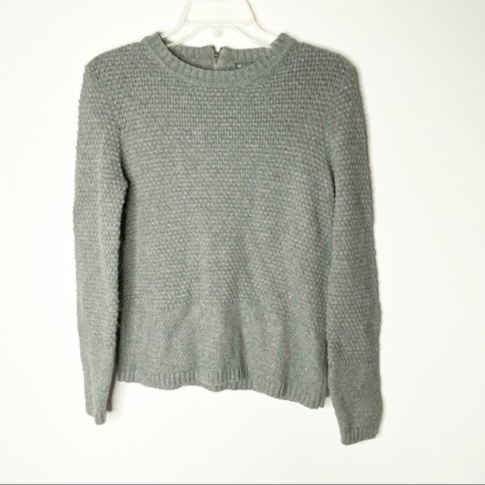 Elliot Lauren Gray Crew Neck Cotton & Angora Blend Sweater Sz Small‎